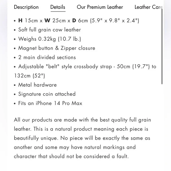 Wanderers Travel Co Letizia Leather Crossbody Bag in Azzurra Teal with Wallet - Picture 7 of 7